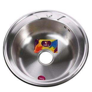 Мийка кухонна врiзна кругла 510х160 Matt MR 510S 0,6 mm Mira