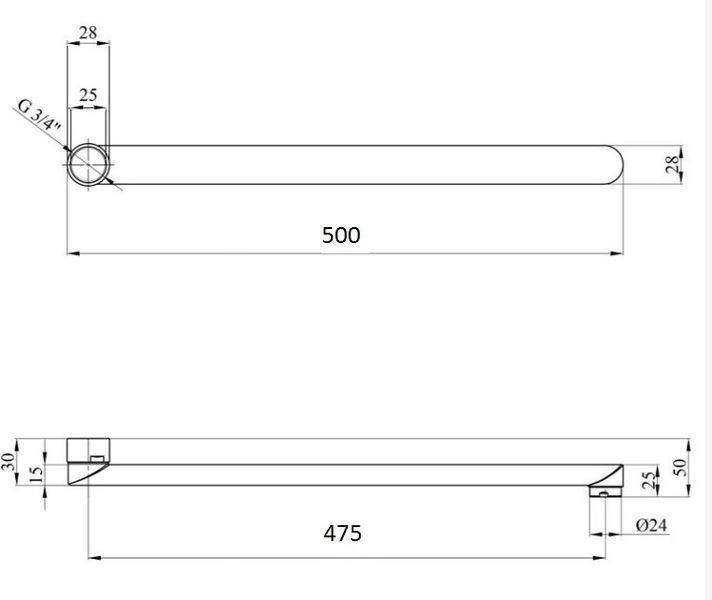 Вилив змішувача Globus Lux M72 50F